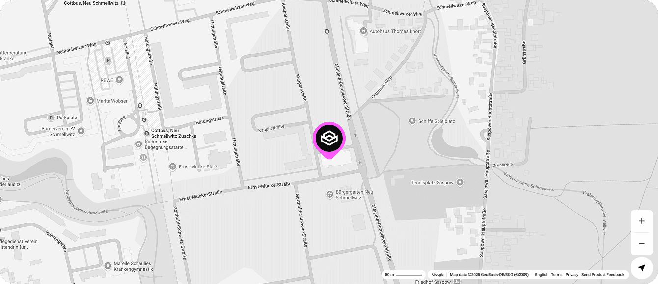 Neon Golf in Cottbus, Kartenausschnitt