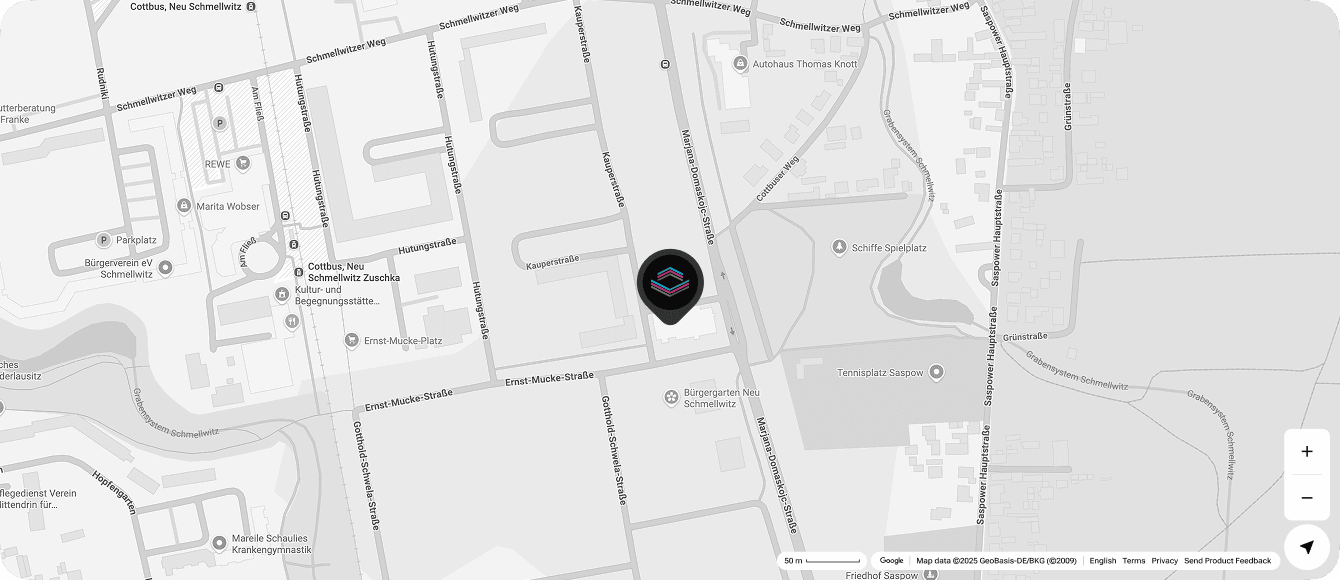 Lasertag in Cottbus, Kartenausschnitt