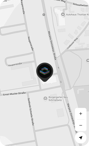 Lasertag in Cottbus, Kartenausschnitt