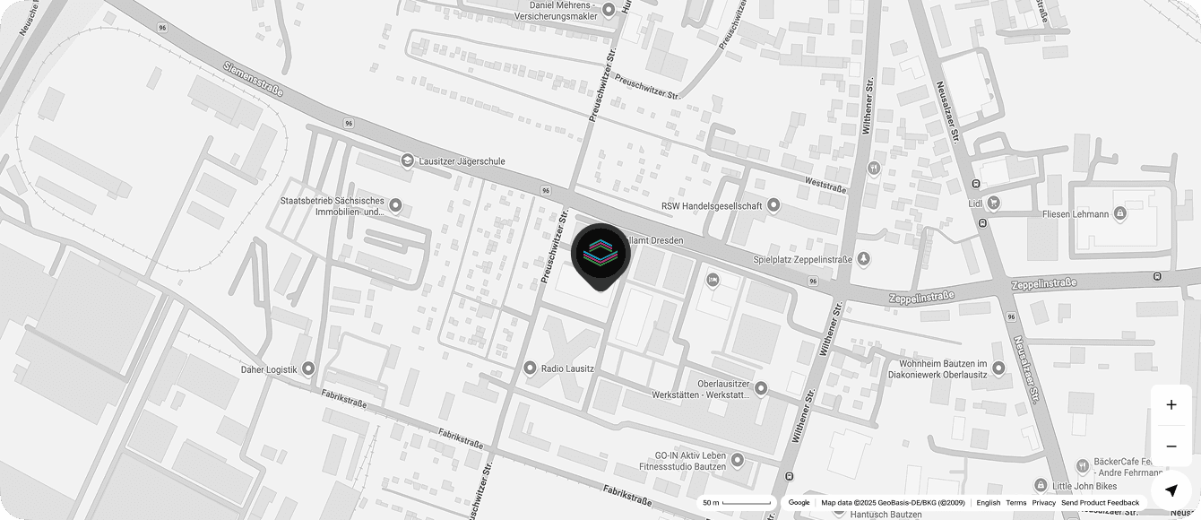 Lasertag in Bautzen, Kartenausschnitt